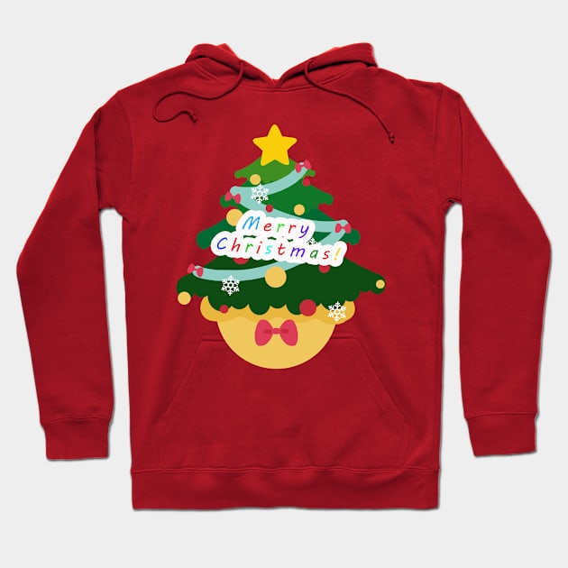 Merry Christmas Tree Hoodie by 9XUANFOX